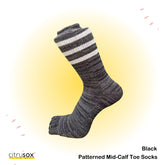 Trio Stripes Patterned Crew Toe Socks
